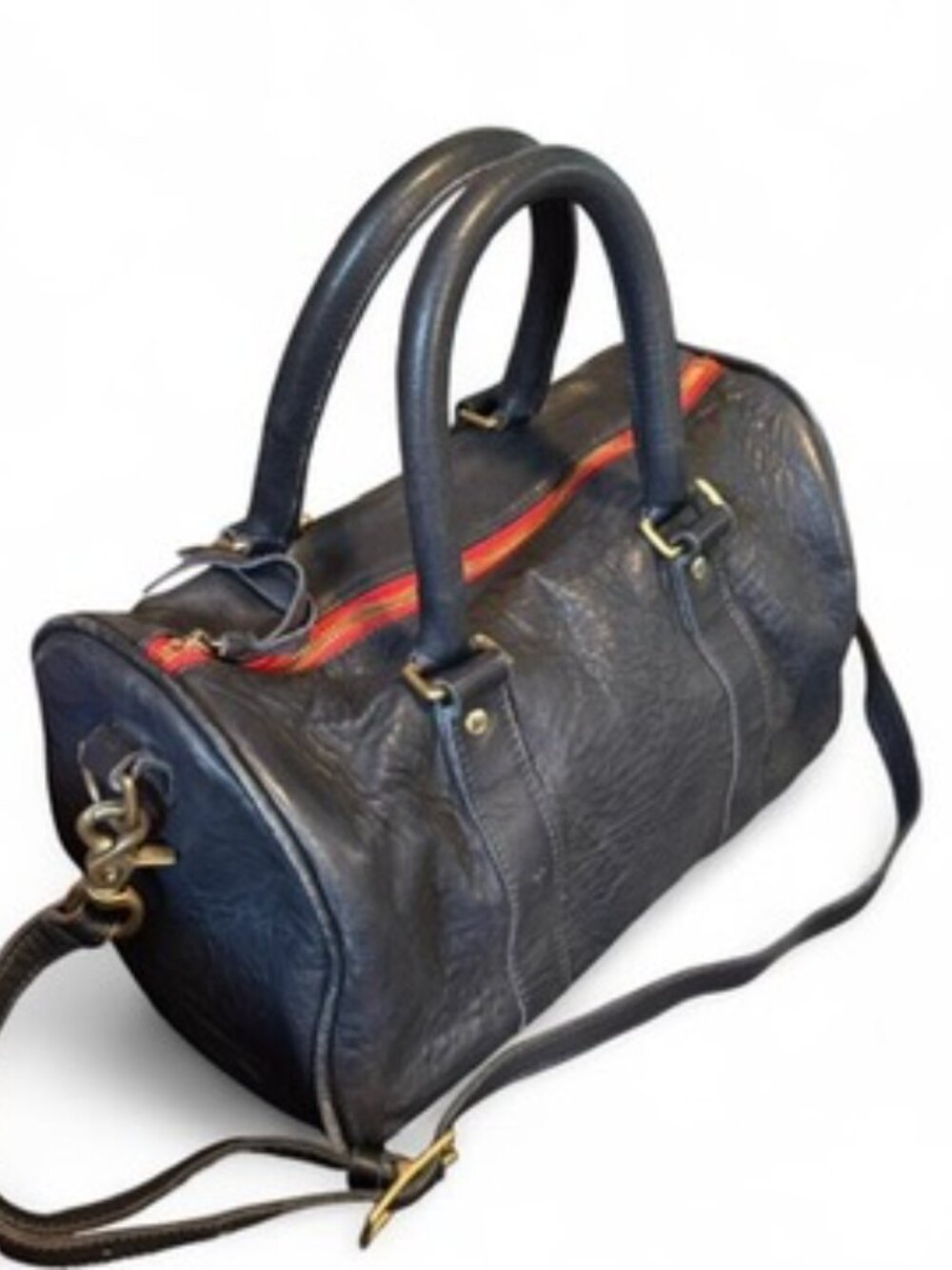 Vintage Clare V Navy Blue Amalfi Grande Bowler Bag Duffle